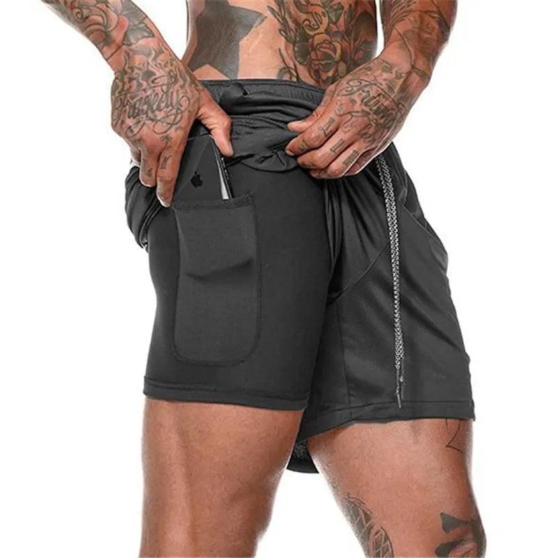 2022 Sport Shorts Men Sportswear Double-deck Running Shorts 2 In 1 Beach Bottoms Summer Gym Fitness Training Jogging Short Pants - Lumina start