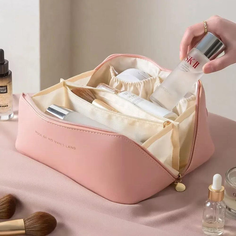 Large Travel Cosmetic Bag for Women Leather Makeup Organizer Female Toiletry Kit Bags Make Up Case Storage Pouch Luxury Lady Box - Lumina start