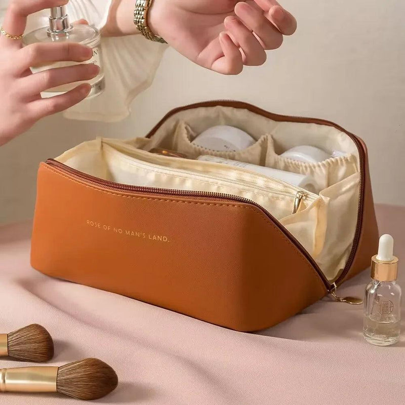 Large Travel Cosmetic Bag for Women Leather Makeup Organizer Female Toiletry Kit Bags Make Up Case Storage Pouch Luxury Lady Box - Lumina start