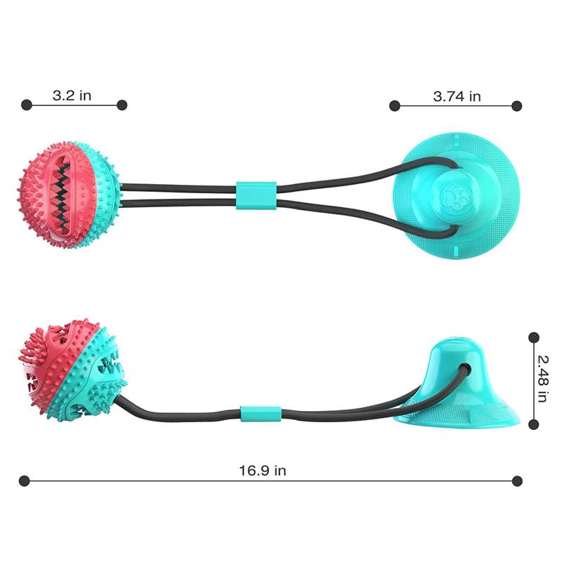 Large Dog Ball Toys Suction Cup Ropes Interactive Leaking Slow Feeder Chew Toy Toothing Clean Golden Retriever Big Pet Supplies - Lumina start