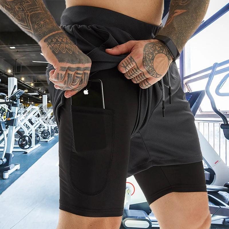 2022 Sport Shorts Men Sportswear Double-deck Running Shorts 2 In 1 Beach Bottoms Summer Gym Fitness Training Jogging Short Pants - Lumina start