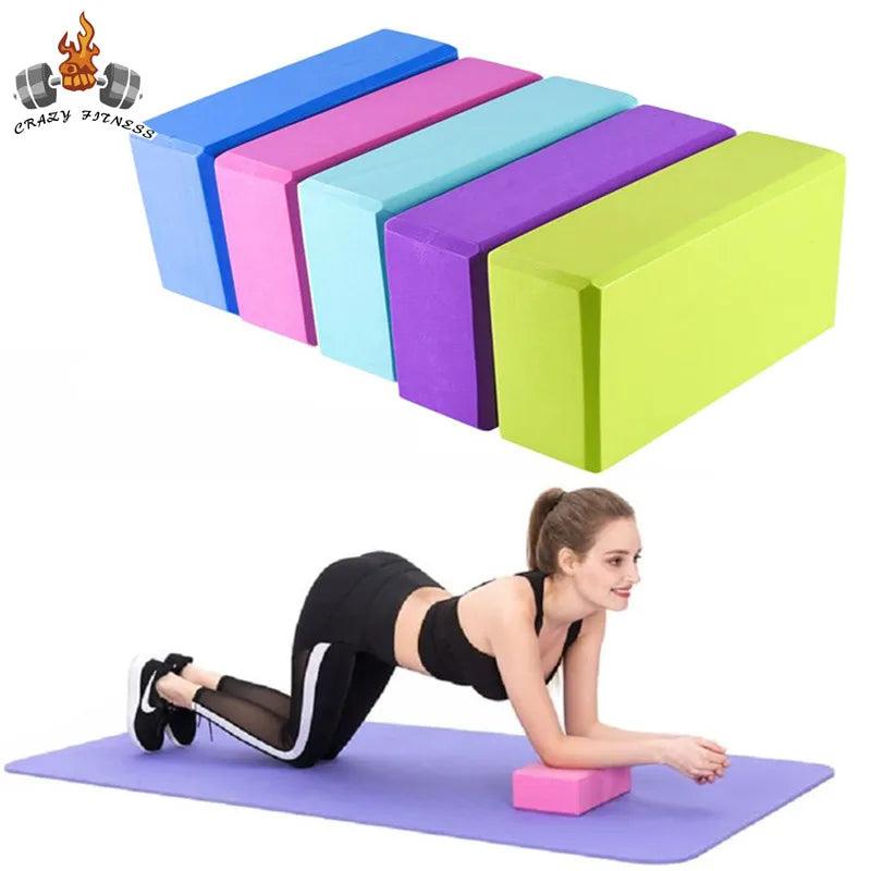 EVA Yoga Block Gym Blocks Foam Brick Training Exercise Fitness Tool Pillow Cushion Stretching Body Shaping Dance Splits Leg Pres - Lumina start